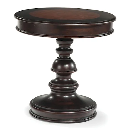 Round End Table with Pedestal Base